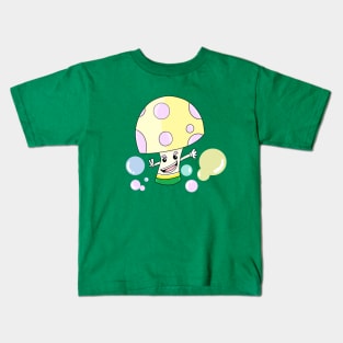 cute funny mushroom cartoon Kids T-Shirt